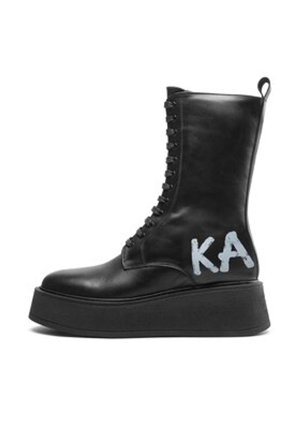 Karl Lagerfeld - KARL LAGERFELD Trzewiki KL42475 Czarny. Kolor: czarny. Materiał: skóra