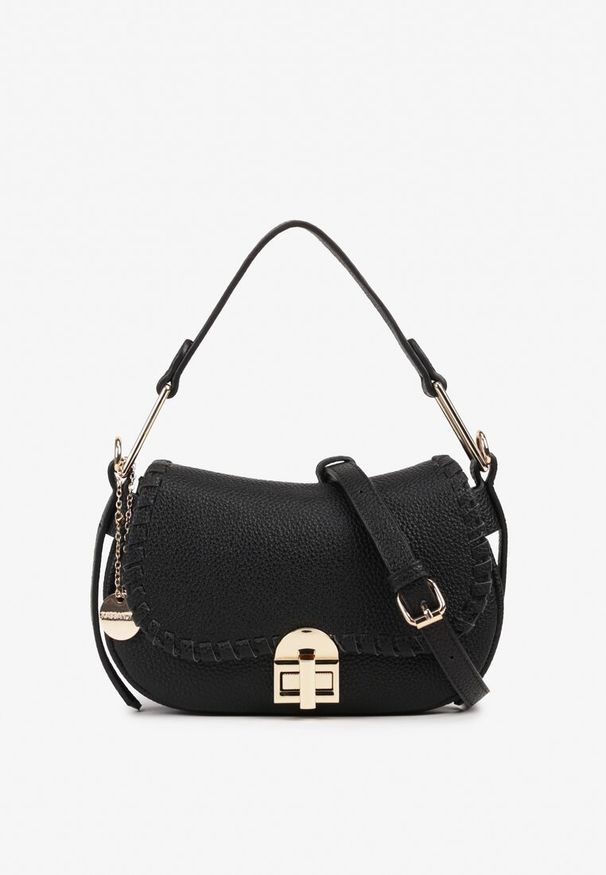 Renee - Czarna Torebka Typu Bagietka z Dołączonym Paskiem Crossbody Nanoria. Kolor: czarny. Styl: casual