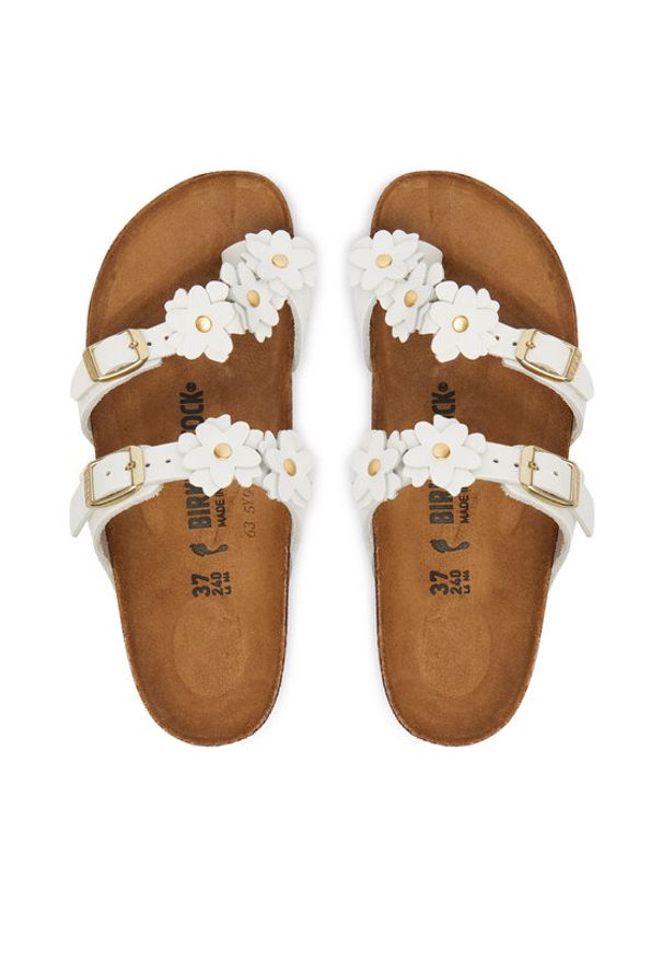 Birkenstock Japonki Mayari Flowe Embellishment 1032060 Biały. Kolor: biały. Materiał: skóra