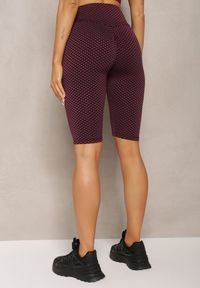 Renee - Ciemnoróżowe Kolarki Szorty High Waist Sportowe z Push-Up Calatrix. Okazja: na co dzień. Stan: podwyższony. Kolor: różowy. Styl: sportowy #4