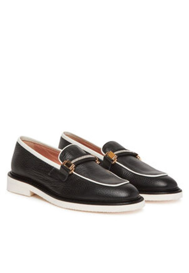 Pollini Loafersy SA10063G1MTD100A Czarny. Kolor: czarny. Materiał: skóra