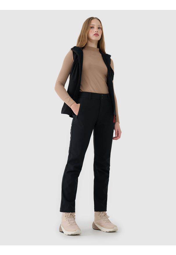 4f - 4F Wysokie buty trekkingowe SPEED HIKER z membraną damskie - beżowe 37. Kolor: beżowy. Materiał: materiał, guma. Szerokość cholewki: normalna