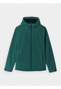4f - 4F Kurtka softshell wiatroodporna membrana 5000 męska - zielona XXL. Typ kołnierza: kaptur. Kolor: zielony. Materiał: softshell. Technologia: Windstopper. Sezon: zima