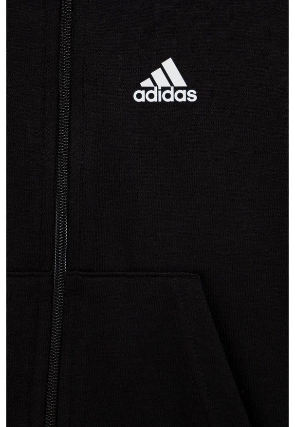 adidas Performance bluza dziecięca kolor czarny z kapturem z nadrukiem. Okazja: na co dzień. Typ kołnierza: kaptur. Kolor: czarny. Materiał: dzianina. Wzór: nadruk. Styl: casual