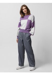 outhorn - Sweter o kroju boxy damski - kolorowy. Materiał: poliester, prążkowany, poliamid, materiał, akryl, dzianina. Wzór: kolorowy #3