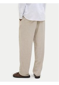 Jack & Jones - Jack&Jones Chinosy Karl Mykonos 12269371 Beżowy Loose Fit. Kolor: beżowy. Materiał: len, wiskoza #3