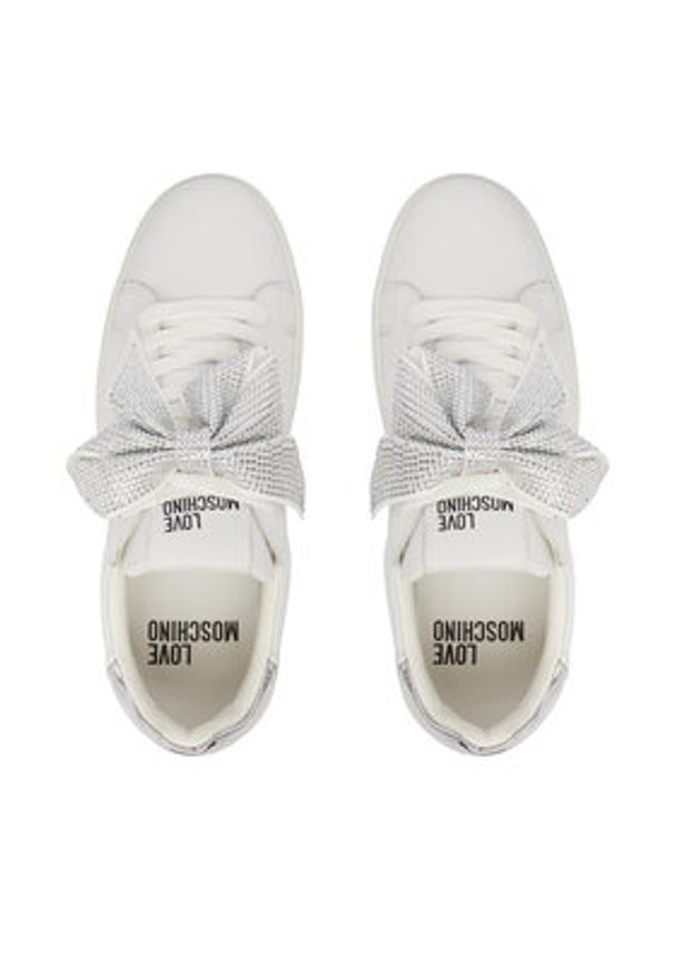 Love Moschino - LOVE MOSCHINO Sneakersy JA15204G1OIA610B Biały. Kolor: biały. Materiał: skóra
