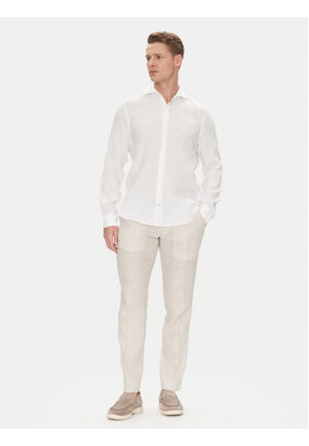 JOOP! Koszula 17 JSH-146Pai-W 30046075 Biały Slim Fit. Kolor: biały. Materiał: len