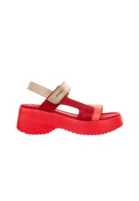 Sandały Wonders D-9725 Coral 138030, Różowy, Skóra naturalna - 40. Okazja: na co dzień. Zapięcie: rzepy. Kolor: różowy. Materiał: materiał, syntetyk. Wzór: paski. Obcas: na obcasie. Styl: casual. Wysokość obcasa: średni #1