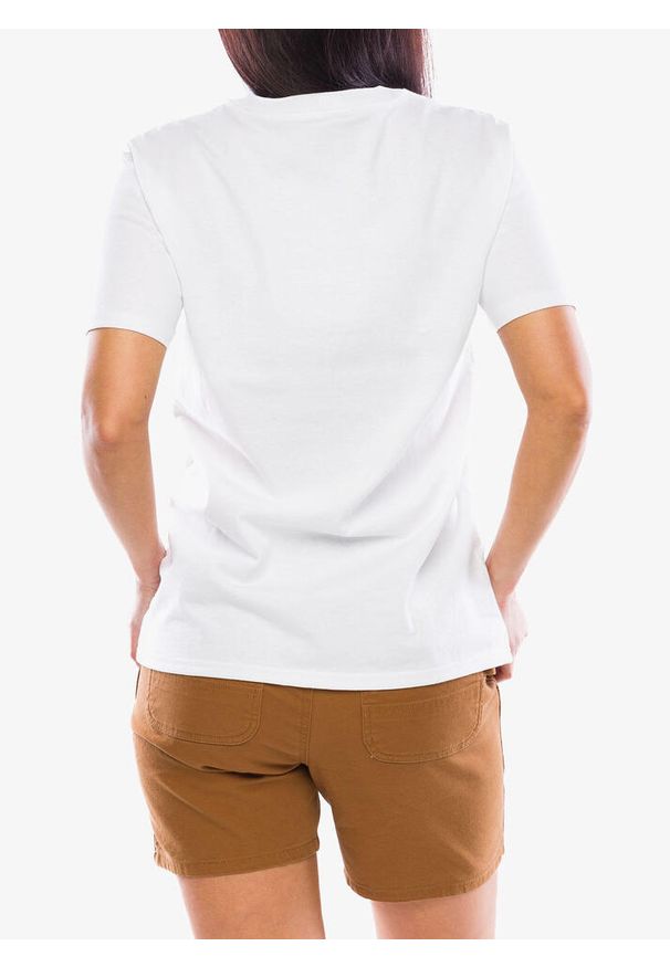 Koszulka bawełniana damska Carhartt Workwear Pocket S/S T-Shirt. Kolor: biały. Materiał: bawełna