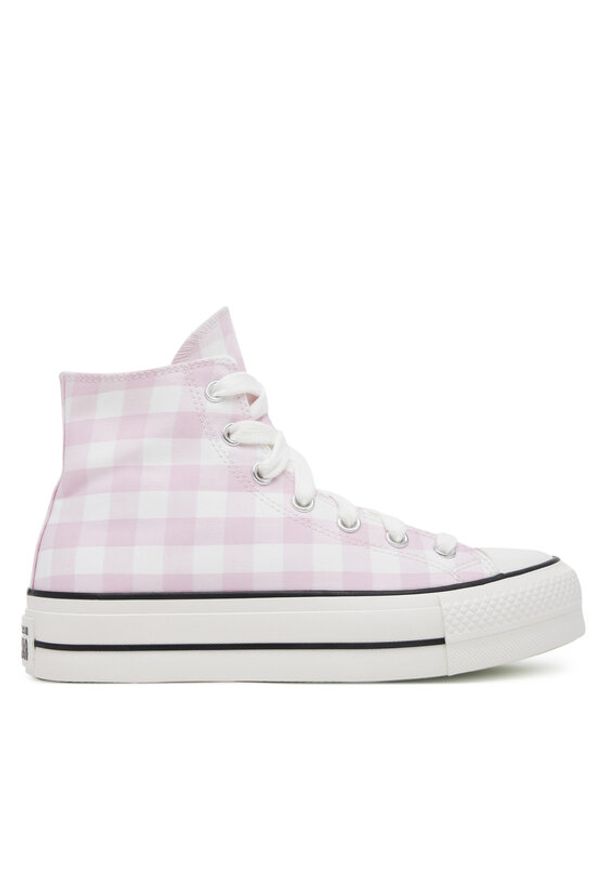Converse Trampki Chuck Taylor All Star Lift Platform Gingham A13663C Różowy. Kolor: różowy. Materiał: materiał. Obcas: na platformie