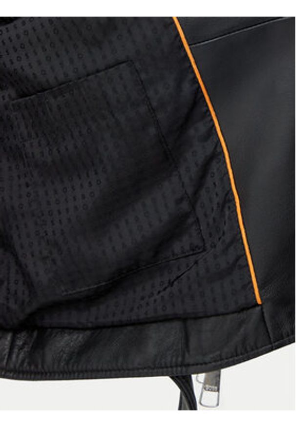 BOSS Kurtka skórzana C_Sameli 50510964 Czarny Regular Fit. Kolor: czarny. Materiał: skóra