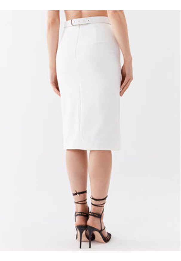 Elisabetta Franchi Spódnica ołówkowa GO-027-32E2-V390 Biały Slim Fit. Kolor: biały. Materiał: syntetyk