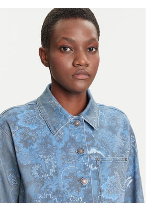 Desigual Koszula jeansowa Pasleyblue 25WWEW68 Niebieski Loose Fit. Kolor: niebieski. Materiał: bawełna