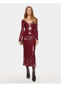 BARDOT Sukienka koktajlowa Verona 58859DB Bordowy Slim Fit. Kolor: czerwony. Materiał: syntetyk. Styl: wizytowy #5