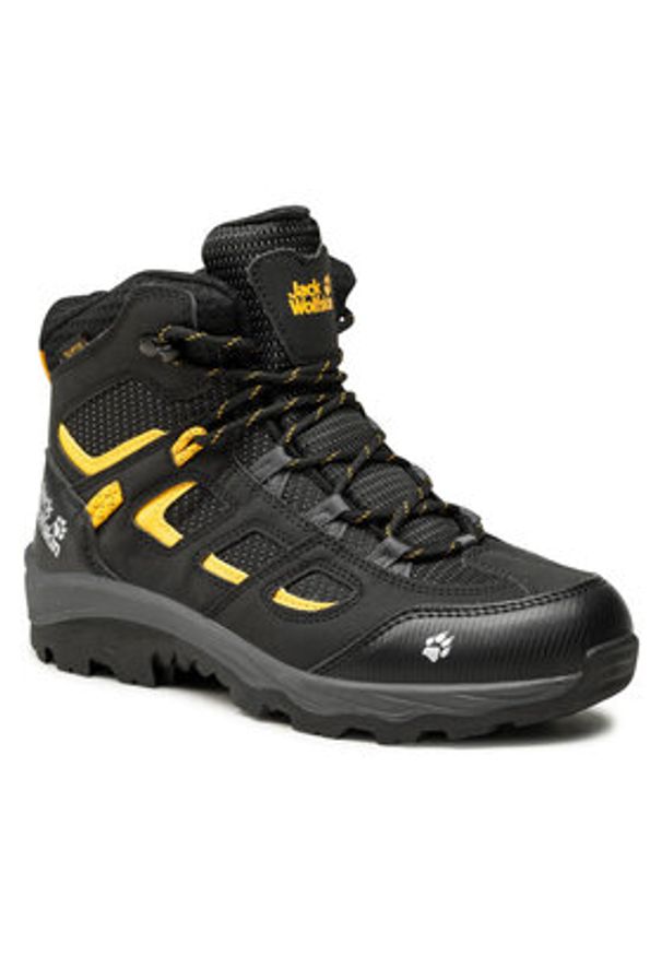 Jack Wolfskin Trekkingi Vojo Texapore Mid K 4042181 Czarny. Kolor: czarny. Materiał: skóra. Sport: turystyka piesza