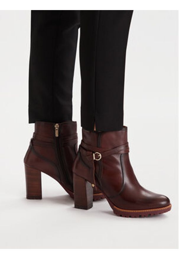 Pikolinos Botki W7M-8806 Bordowy. Kolor: czerwony. Materiał: skóra