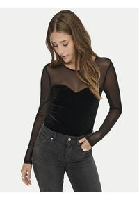 only - ONLY Bluzka Smooth 15360668 Czarny Slim Fit. Kolor: czarny. Materiał: syntetyk #7