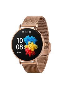 GARETT - Garett Verona złoty stalowy. Rodzaj zegarka: smartwatch. Kolor: wielokolorowy, złoty, szary. Styl: biznesowy, elegancki, sportowy