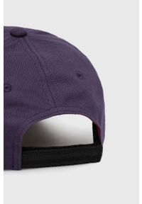 Hugo - HUGO czapka bawełniana kolor fioletowy z aplikacją. Kolor: fioletowy. Materiał: bawełna. Wzór: aplikacja #3