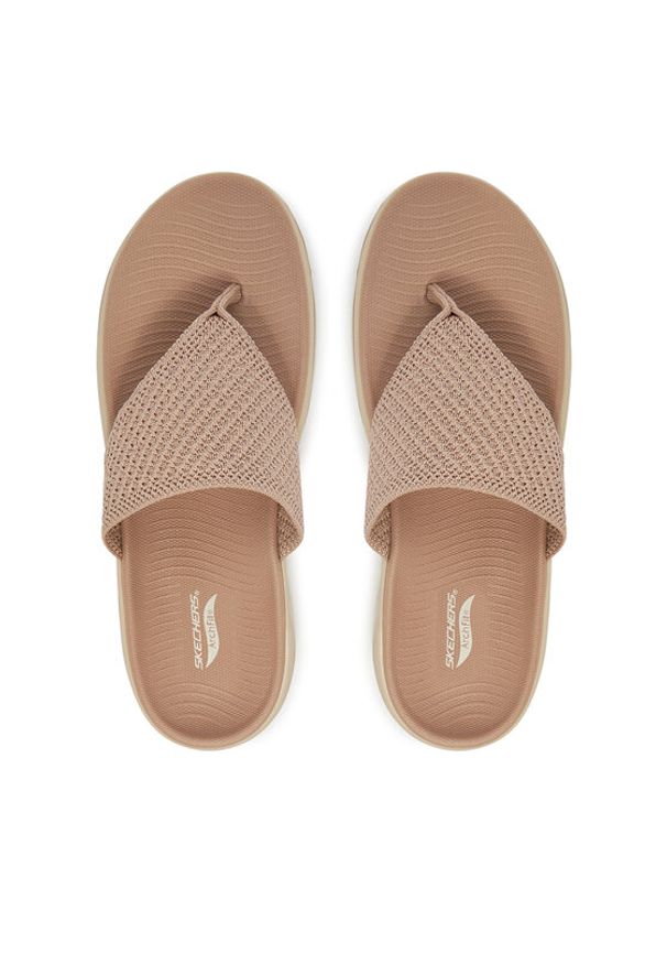 skechers - Skechers Japonki Go Walk Arch Fit 2.0 Sandal-Carrie 140861/TPE Beżowy. Kolor: beżowy. Materiał: materiał