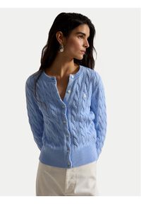 Polo Ralph Lauren Kardigan 211971868513 Niebieski jasny Slim Fit. Typ kołnierza: polo. Kolor: niebieski. Materiał: bawełna #1