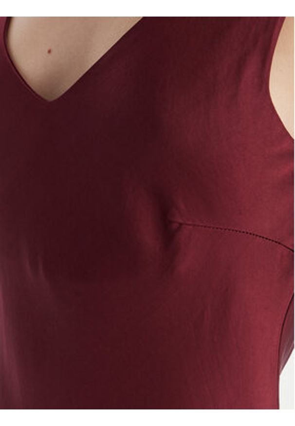 ViCOLO Sukienka koktajlowa TF0247 Bordowy Regular Fit. Kolor: czerwony. Materiał: wiskoza. Styl: wizytowy