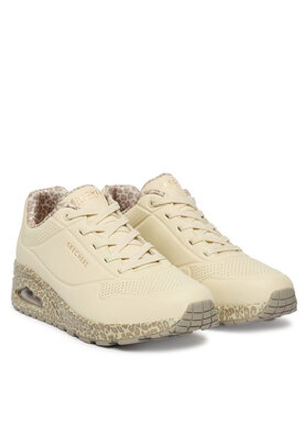 skechers - Skechers Sneakersy Uno - Safari Time 155412/WHLD Beżowy. Kolor: beżowy. Materiał: skóra