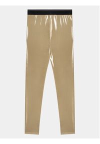 Calvin Klein Jeans Legginsy Metallic IG0IG02403 Złoty Slim Fit. Kolor: złoty. Materiał: syntetyk