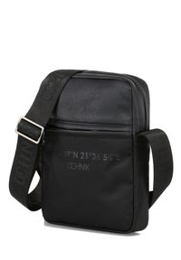 Ochnik - Czarna torba męska z printem. Kolor: czarny. Materiał: nylon. Wzór: nadruk #6