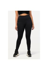 ULLA POPKEN - Damskie Legginsy sportowe szybkoschnące bardzo elastyczne. Kolekcja: plus size. Kolor: czarny. Materiał: elastan, poliester, materiał. Sport: joga i pilates