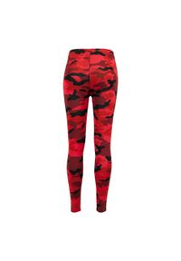 Urban Classics - Damskie Legginsy W Kamuflażu. Kolor: czerwony. Sport: turystyka piesza