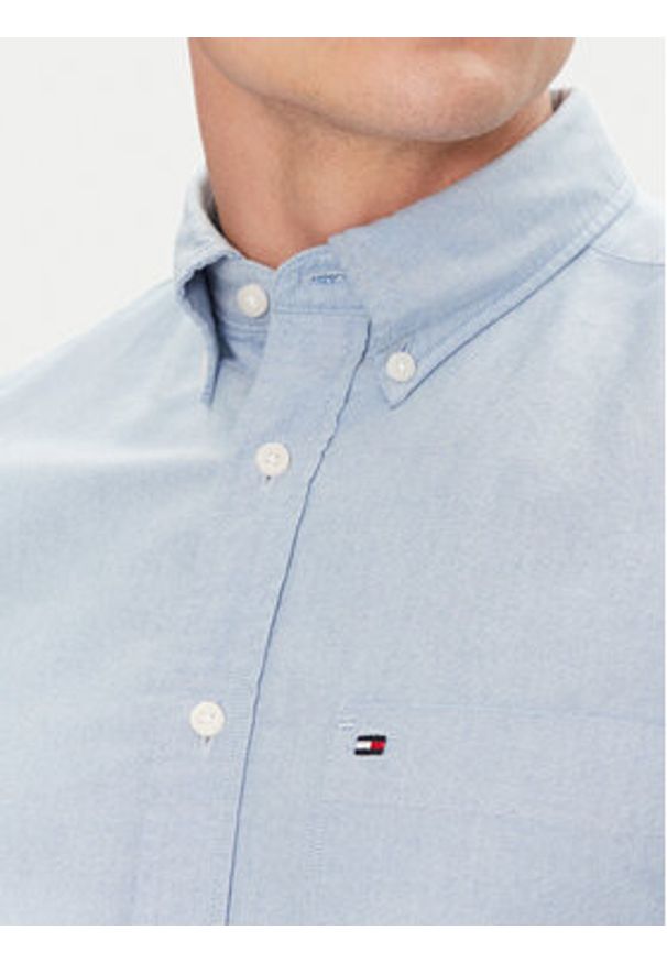 TOMMY HILFIGER - Tommy Hilfiger Koszula Heritage MW0MW36272 Błękitny Regular Fit. Kolor: niebieski. Materiał: bawełna