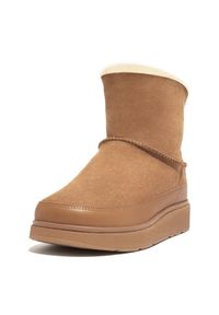 Buty FitFlop GEN-FF Mini Double-Faced Shearling Boots W GS6-A69 beżowy. Okazja: na spacer. Zapięcie: pasek. Kolor: beżowy. Materiał: materiał, skóra #5