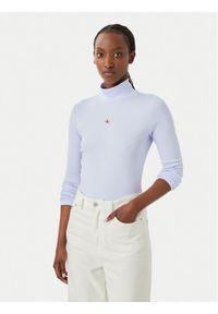 Calvin Klein Jeans Golf LV047D203G Fioletowy jasny Slim Fit. Typ kołnierza: golf. Kolor: fioletowy. Materiał: bawełna #1