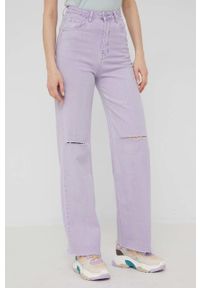 Answear Lab jeansy damskie high waist. Stan: podwyższony. Kolor: fioletowy. Styl: wakacyjny