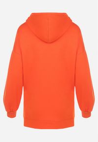 Born2be - Pomarańczowa Bluza Oversize z Kapturem Kulsum. Typ kołnierza: kaptur. Kolor: pomarańczowy. Materiał: bawełna, tkanina. Długość: długie. Wzór: jednolity, gładki #3