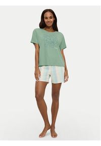 Triumph Koszulka piżamowa Mix & Match 10218281 Zielony Relaxed Fit. Kolor: zielony. Materiał: bawełna