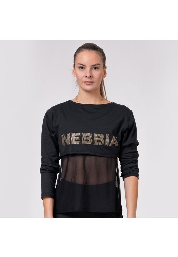 NEBBIA - Top fitness damski Nebbia Intense Mesh Czarny. Kolor: czarny. Materiał: mesh. Sport: fitness