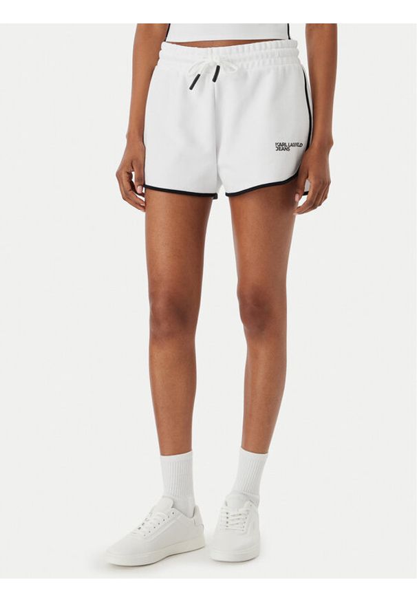 Karl Lagerfeld Jeans Szorty sportowe B2W10125 Biały Regular Fit. Kolor: biały. Materiał: bawełna