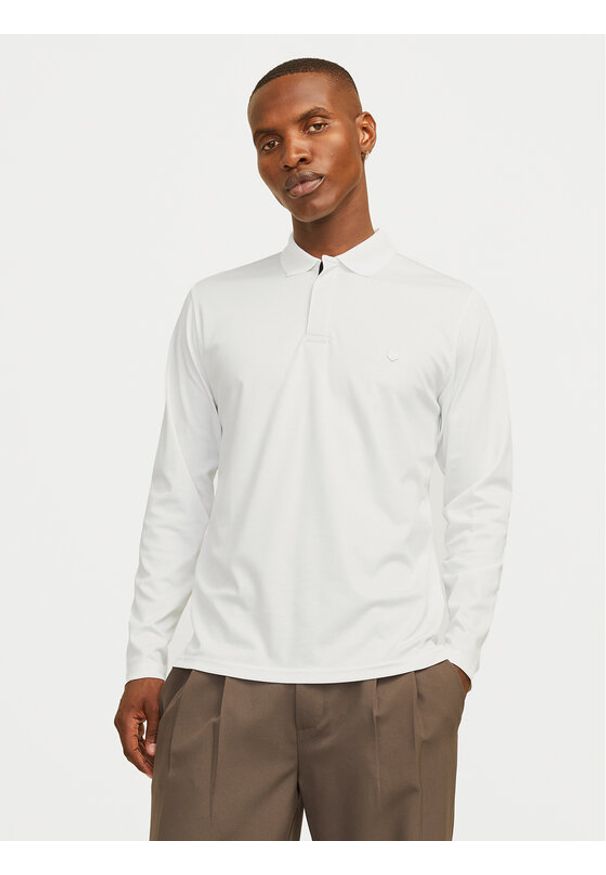 Jack & Jones Polo Crodney 12259645 Biały Regular Fit. Typ kołnierza: polo. Kolor: biały. Materiał: syntetyk, bawełna