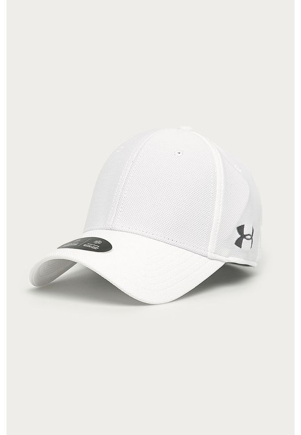 Under Armour - Czapka. Kolor: biały. Materiał: tkanina, poliester. Wzór: gładki