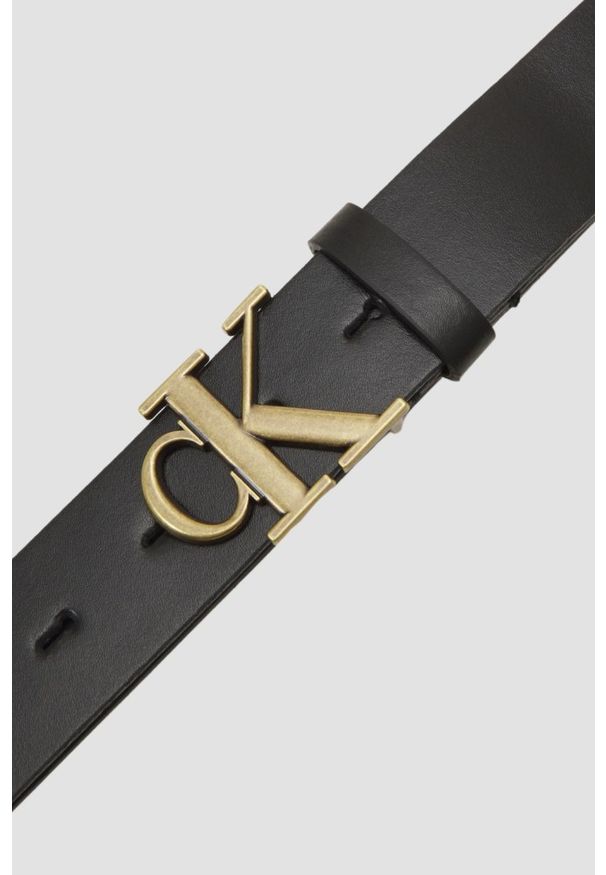 Calvin Klein - CALVIN KLEIN Czarny damski pasek cK, Rozmiar 75. Kolor: czarny