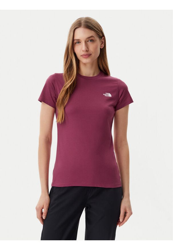 The North Face T-Shirt Simple Dome NF0A87NH Różowy Regular Fit. Kolor: różowy. Materiał: bawełna