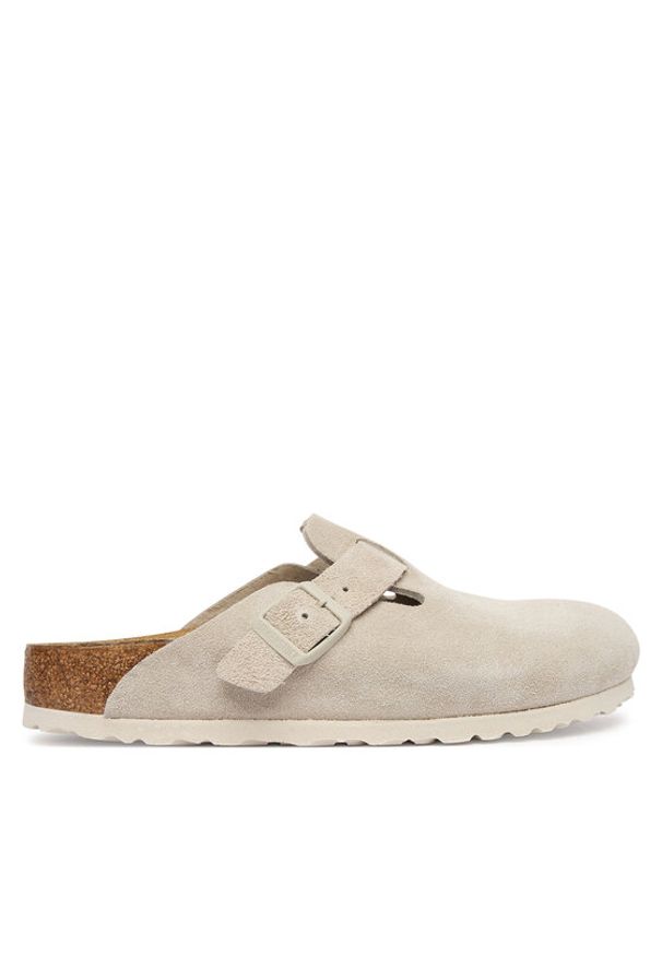 Birkenstock Klapki Boston 1031662 Beżowy. Kolor: beżowy. Materiał: zamsz, skóra