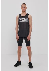 Nike T-shirt męski kolor szary. Kolor: szary. Materiał: tkanina, skóra, włókno. Wzór: nadruk #2