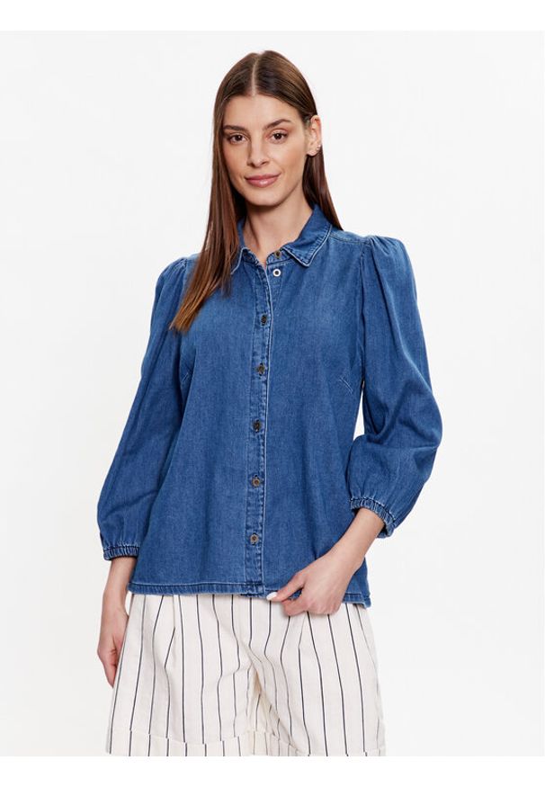 Culture Koszula jeansowa Paola 50109305 Niebieski Relaxed Fit. Kolor: niebieski. Materiał: jeans, bawełna