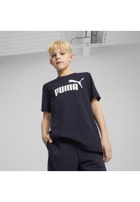 Puma - Młodzieżowa koszulka ESS z logo No. 1 PUMA New Navy Blue. Kolor: niebieski. Materiał: guma. Wzór: nadruk. Sport: joga i pilates