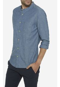 Wrangler - WRANGLER GRANDAD SHIRT MĘSKA KOSZULA ZE STÓJKĄ INDIGO W5945MP8E. Typ kołnierza: kołnierzyk stójkowy. Materiał: tkanina, jeans #3