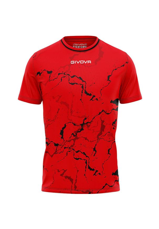 Givova Sport T-shirt XL - Grafit Czerwony i Czarny. Kolor: czerwony, czarny, wielokolorowy. Materiał: poliester. Wzór: haft, nadruk. Sport: fitness, piłka nożna